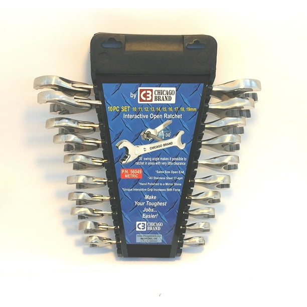 Chicago Brand56049 10pc OpenEnd Ratchet Wrench Set