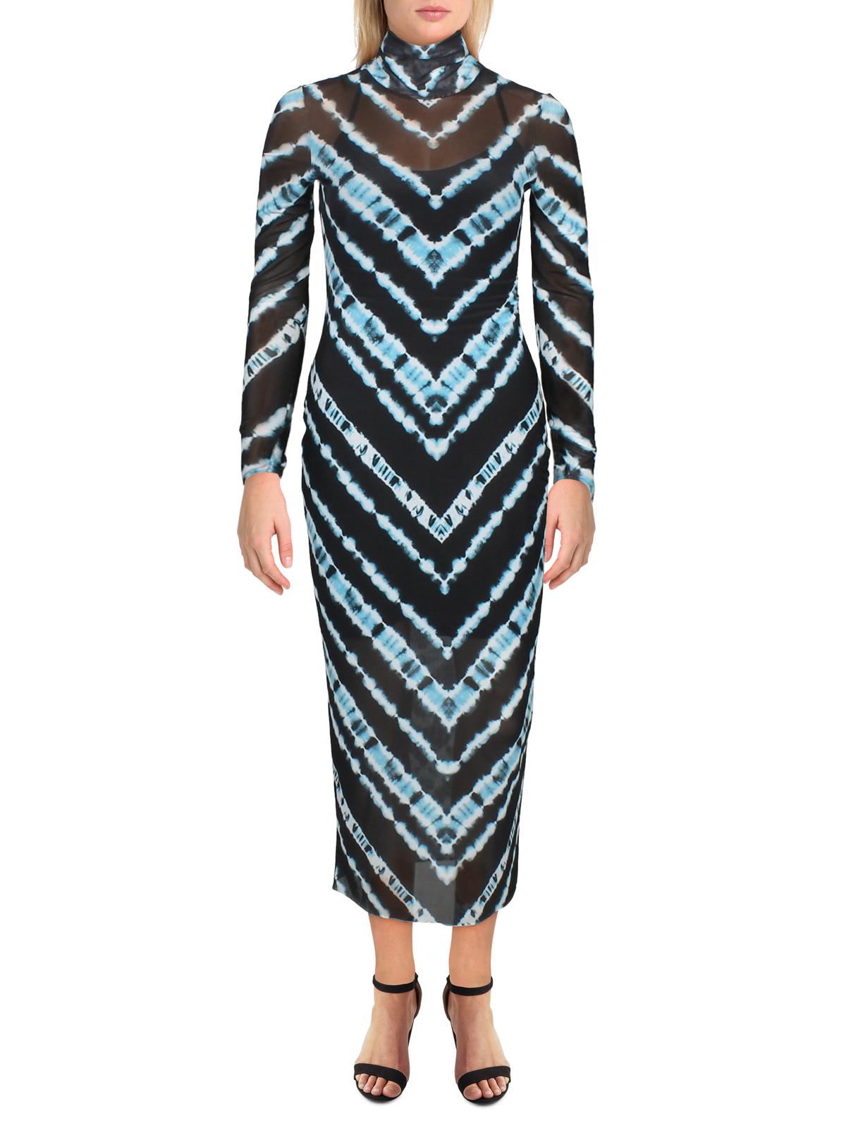 お気にいる Afrm ドレス ファッション Afrm Womens Xs Dress Midi Casual Sheer Tie Dye Black Shailene Tsu