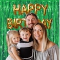 thumbnail image 3 of Sm:)e 2-Pack Light Blinking Green Foil Fringe Curtains for Events - Birthday, Wedding, Graduation, Christmas, Baby Shower, various festivals Decor Photo Booth Fun!, 3 of 5