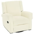 thumbnail image 3 of Christopher Knight Home Manual Nursery Recliner, 360° Swivel Rocker Sofa Chair in Chenille Fabric, White, 3 of 10