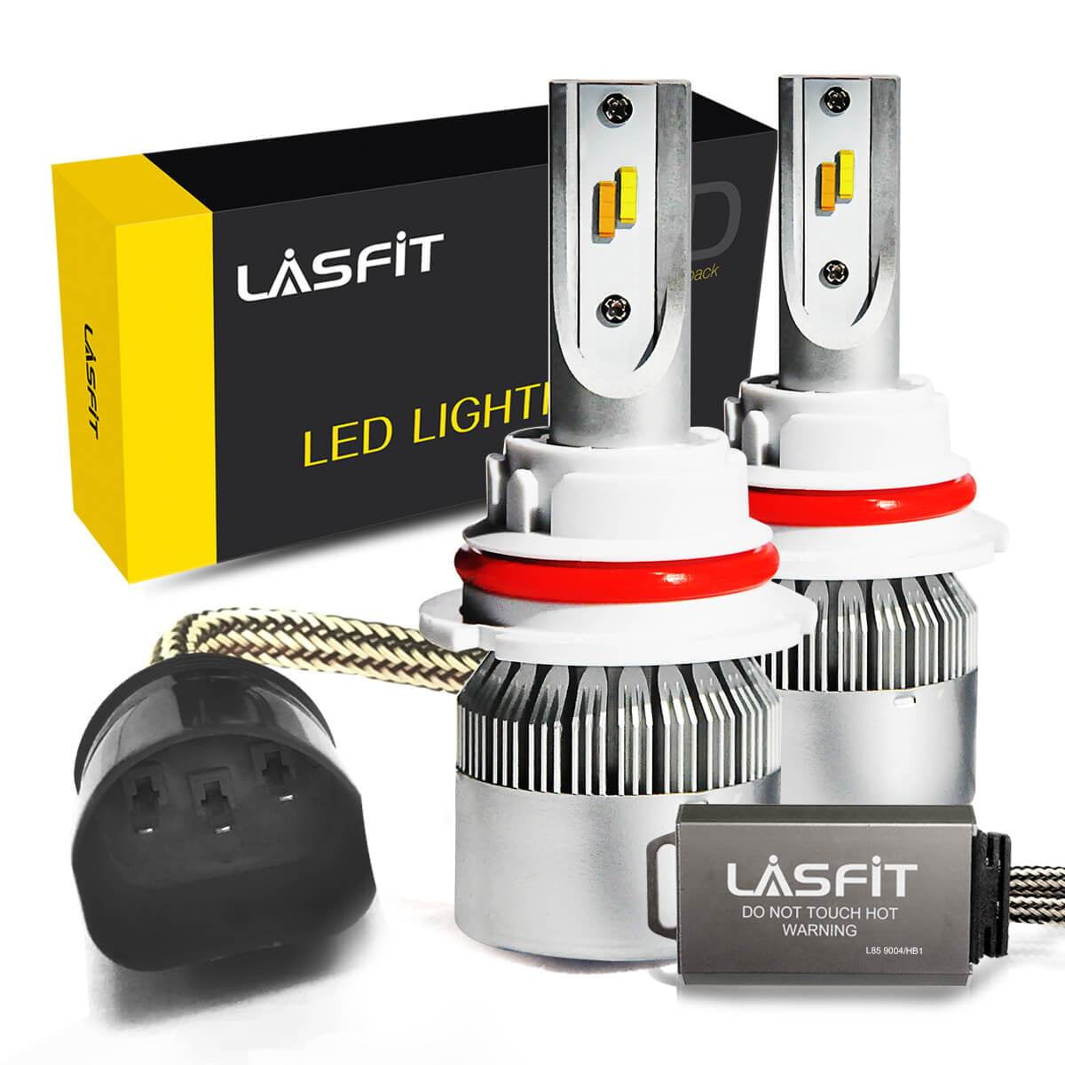 9004 LED Headlight Bulbs, Lasfit HB1 DualColor High Low Beam Flip Chip
