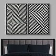 thumbnail image 2 of IDEA4WALL Framed Wall Art Print Set 3D Illusion Effect Black and White Diamond Collage Abstract Shapes Modern Contemporary for Living Room, Bedroom, Office - 16"x24"x2 Black, 2 of 5