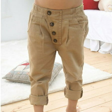 Kacakid Retro Toddler Kid Boy Khaki Casual Pants Pencil Straight Trousers 2-7Y Baby