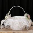 thumbnail image 4 of MOUDUO Home Essentials Wedding Bride Flower Girl Basket Silk Rose Silk Cloth Flower Basket Married Sprinkled Flower Basket Wedding Supplies Home Ornament （White）, 4 of 6