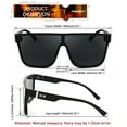 thumbnail image 5 of FEISEDY Fashion Flat Top Sunglasses Trendy Oversized Square Shades Women Men UV400 B2996, 5 of 7