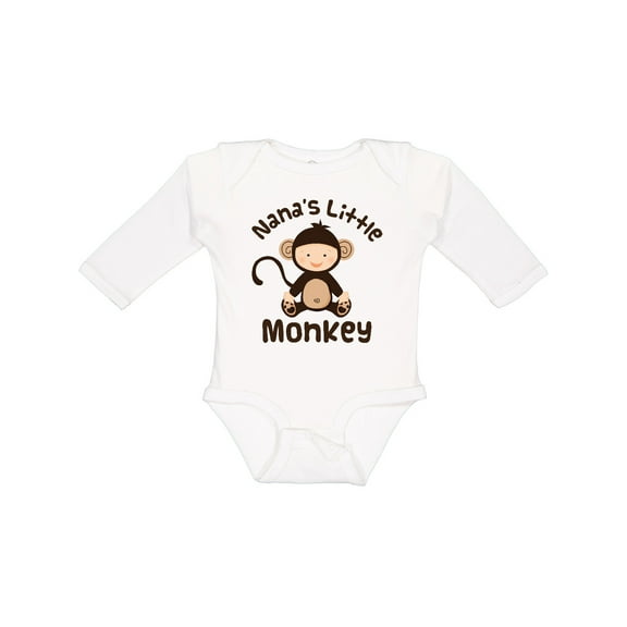 Inktastic Nana's Little Monkey Boys or Girls Long Sleeve Baby Bodysuit
