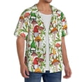 thumbnail image 2 of Rateoe Mushrooms Gnomes Print Mens Front Pocket Hawaiian Shirts Casual Shirts Short Sleeve Button Down Beach Tropical Shirts-4X-Large, 2 of 5