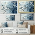 thumbnail image 4 of Designart "Blue And Grey Leaves Adorning A Branch I" Leaves Floater Framed Canvas Art Print, 4 of 5