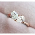 thumbnail image 3 of Toi Et Moi 1.50Ct Cushion & Pear Cut Lab Grown Diamond Ring 14k Rose Gold Plated, 3 of 4
