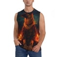 thumbnail image 3 of Uemuo Candle Shepherd Dog Pattern Men's Sleeveless T-Shirt,Muscle Athletic Tank Top, Moisture-wicking Quick-dry Breathable Classic Tee Top for Gym Run Outdoor Sports-Medium, 3 of 8