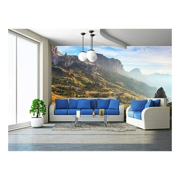 wall26 - Beautiful Summer Landscape in The Mountains Sunrise - Italy Alp Dolomites - Removable Wall Mural | Self-Adhesive Large Wallpaper - 66x96 inches
