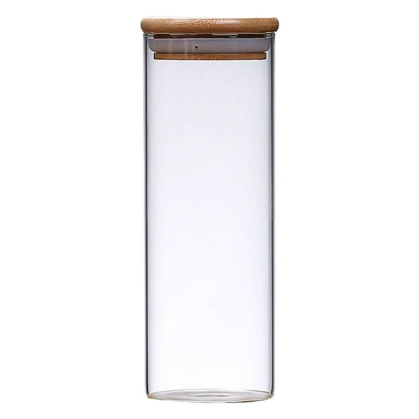 de con Bambú Recipiente de Almacenamiento de Alimentos para Cereales de Y Azúcar - 6.5x18cm 550ml