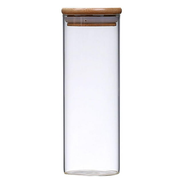 de con bambú Suministros Contenedor de almacenamiento de alimentos Lata sellada apilable para té Azúcar G , 6.5x18cm 550ml