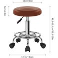 thumbnail image 2 of Tabouret en Cuir PU avec Roues Tabouret Rond Moderne à Roulettes avec Repose-Pieds Pivotant à 360° Hauteur Réglable Tabouret Chaise pour Maison Travail Dessin Spa Salon Massage Tabourets de Beauté Petit (Brun), 2 of 5