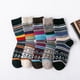 thumbnail image 1 of Xiao Hua Paquete de 5 calcetines de lana de punto para mujer, vintage, suaves, cálidos, gruesos y fríos, multicolor con rayas negras, 1 of 3