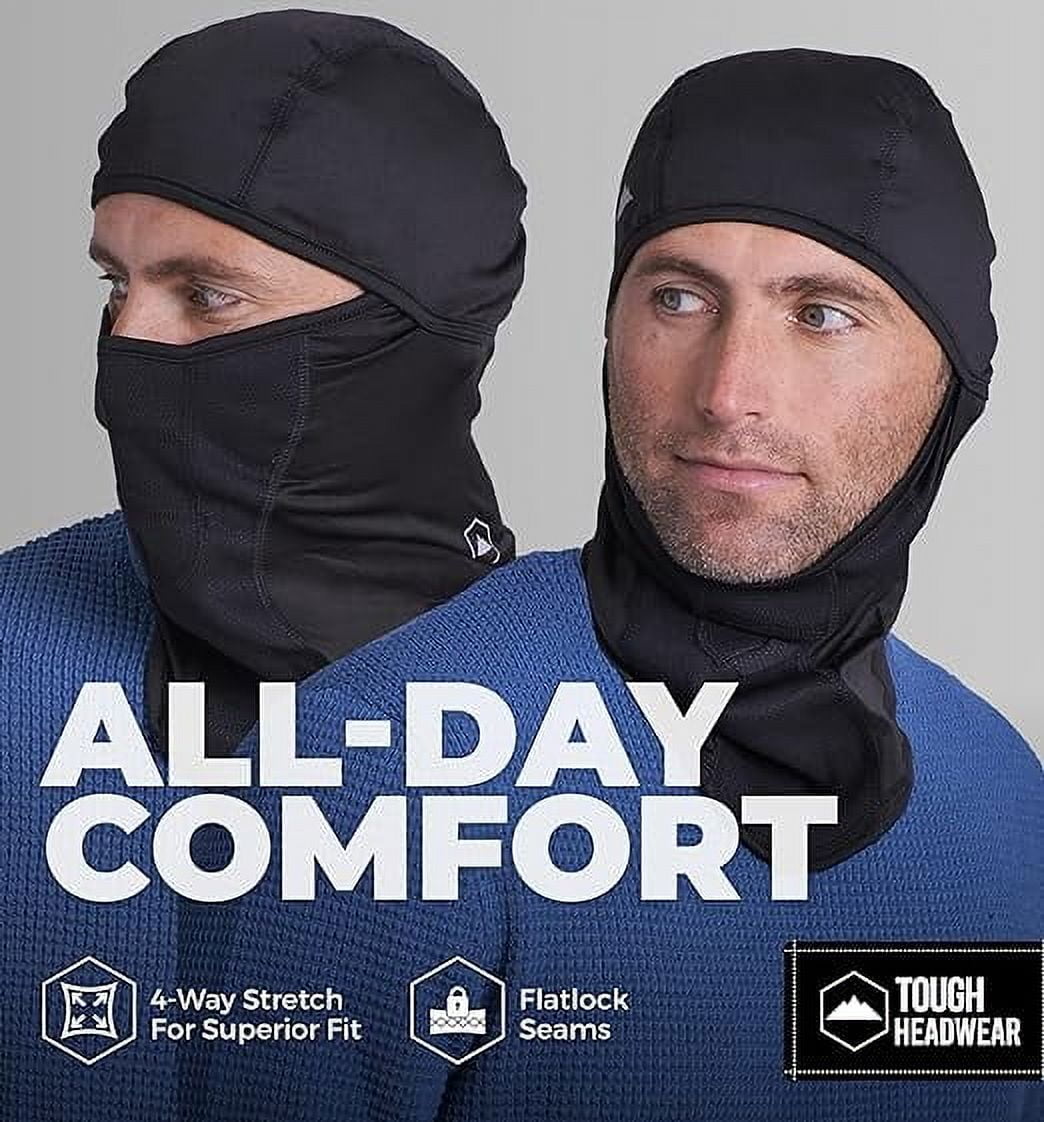 Tough Headwear Balaclava Ski Mask -Winter Gear Men & Women - Skiing, Snowboarding, Motorcycle- Black
