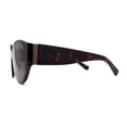 thumbnail image 3 of Womens Oversized Mod Oval Thick Temple Plastic Chic Sunglasses Tortoise Brown, 3 of 4