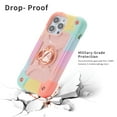 thumbnail image 2 of for iPhone 13 mini Case with Ring Stand, Heavy Duty Military Grade Rugged Shockproof Silicone Rubber Magnetic 360 Ring Kickstand Holder Case for Women Girls For iPhone 13 mini, Rosegold Colorful, 2 of 6