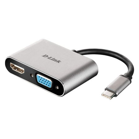D-Link USB C to HDMI & VGA Adapter Cable, USB Type C 3.0 Thunderbolt 3 HDMI 4K VGA 1080P