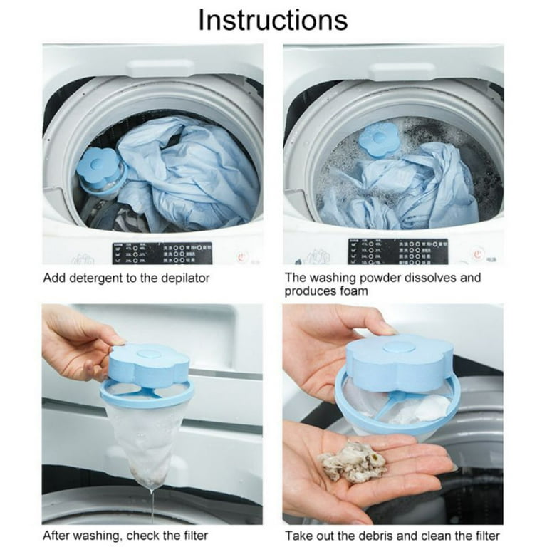 2PCS Reusable Washing Machine Floating Lint Mesh Bag Portable Washer Lint  Catcher Washer Hair Catcher Washing Machine Lint Trap for Household Tool