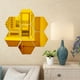thumbnail image 5 of Kearding 15 piezas espejo pegatinas de pared único exquisito interior Hexagonal hogar adorno habitaciones decoraciones espejos decoraciones paredes Decoración del hogar Dorado 15 Stück Kearding HA047854-03B, 5 of 6