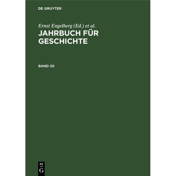 Jahrbuch Für Geschichte. Band 20, (Hardcover)
