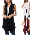 thumbnail image 2 of Follure Women's Sleeveless Draped Open Front Cardigan Vest Asymmetric Hem Women Blouse Cardigan Women, 2 of 5