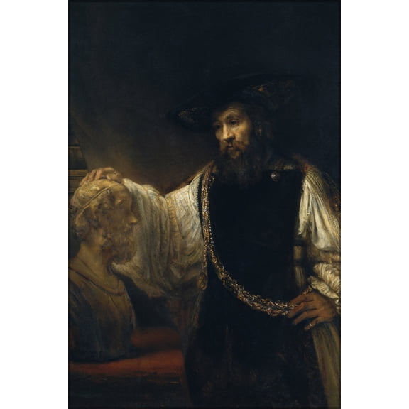 24"x36" Gallery Poster, Aristotle with a Bust of Homer by rembrandt