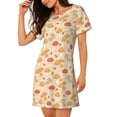 thumbnail image 2 of Lsque Autumn Mushrooms Pattern Nightgowns for Women Sleep Shirts Short Sleeve Nightshirt Pullover Nightdress Soft Sleepwear Relaxed Fit Nightdress, 2 of 6