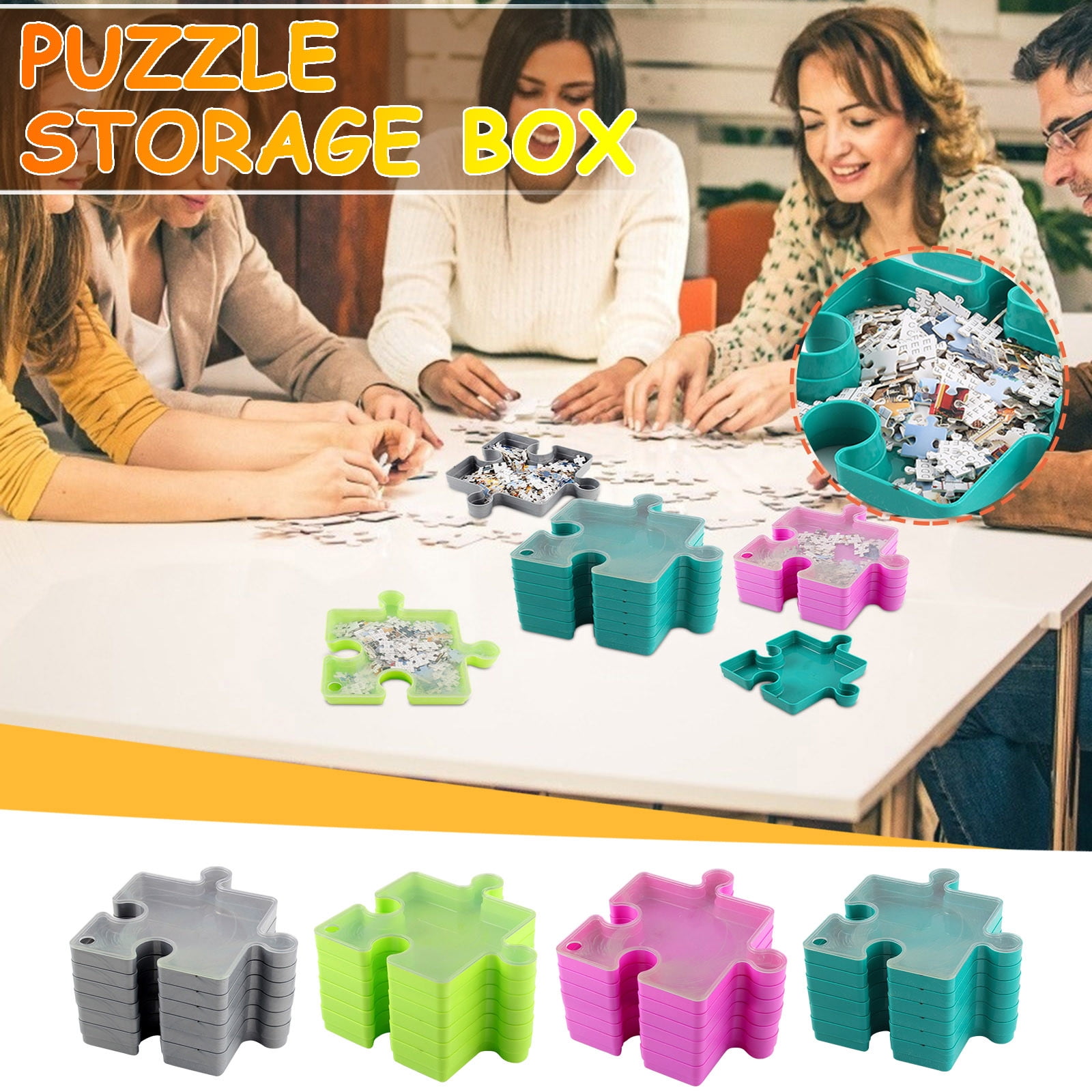 Useefun Stackable Puzzle Box Puzzle Sorting Tray Plastic Sorter Puzzle