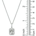 thumbnail image 4 of Forever Facets Moissanite Halo Pendant Necklace in Rhodium Plated Sterling Silver, Adult Female, 4 of 6