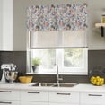 thumbnail image 4 of 2 Pack Vintage Spring Floral Valances for Windows Bedroom Living Room Window Treatments, Farmhouse Flowers Blue Vintage Rod Pocket Valance Drapes Short Kitchen Curtains Over Sink 42"x12", 4 of 8