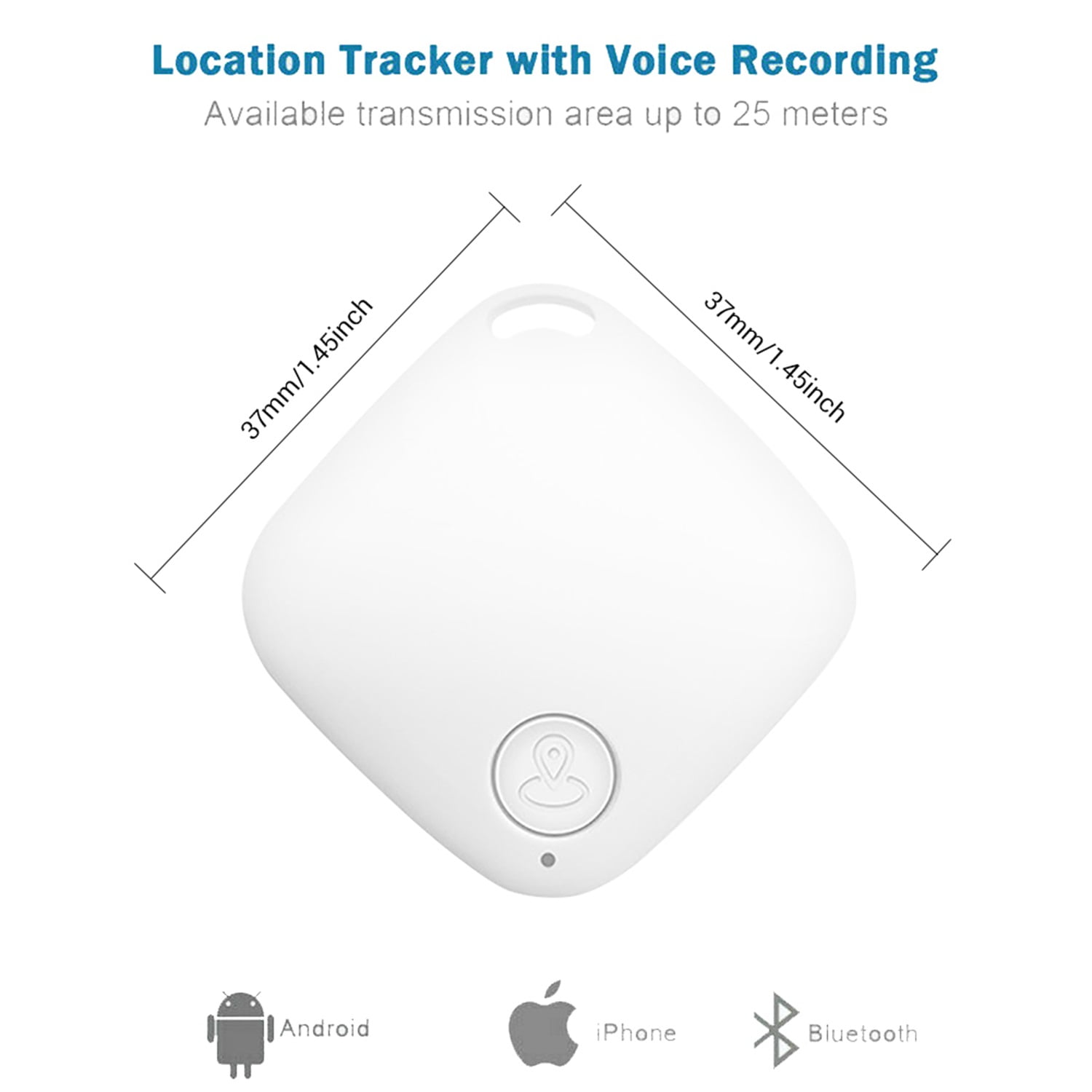 Pefilos 82 ft Anti-lost Wireless GPS Tracker Locator Finder For Kid Key Pet Dog Bicycle, Bag, White Pefilos 82 ft Anti-lost Wireless GPS Tracker Locator Finder For Kid Key Pet Dog Bicycle, Bag, White