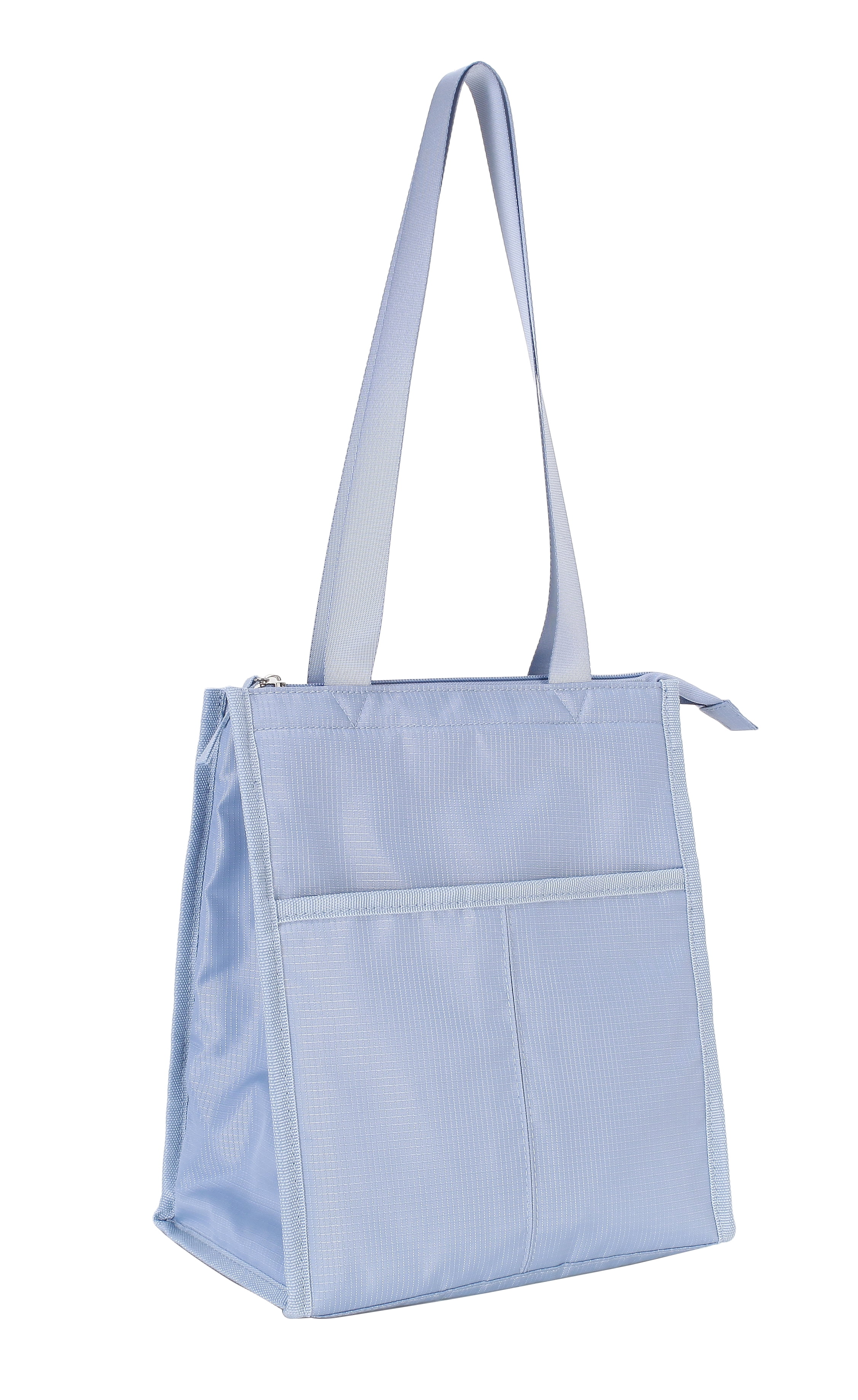 Mainstays Blue Polyester Zippered Reusable Lunch Bag, Best Used for On-the-Go Snacks and Small Portions