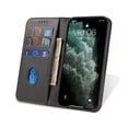 thumbnail image 2 of Leather Wallet iPhone 16 Plus Case (Black) Magnetic Folio Card Slot Holder Flip Kickstand Shockproof Cover, 2 of 5
