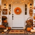 thumbnail image 4 of Fall Harvest Wreath for Front Door Artificial Maple Berry Wreath Thanksgiving Autumn Decor for Porch Wall Indoor Outdoor Hanging(Multicolor), 4 of 6