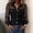 Black, variant on Morttic Women's Elegant Sheer Mesh Sleeve Spliced Faux Denim Shirt – Button Front, Lapel Neck Slim Fit Casual Vintage Blouse Dark Blue,XXL