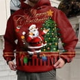 thumbnail image 2 of Santa Claus Print Hoodie For Men Fashion Cartoon Elk Pattern Sweatshirt 2023 Christmas New Year Party Tops Oversized Y2k Clothes, 2 of 3