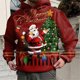 thumbnail image 3 of Santa Claus Print Hoodie For Men Fashion Cartoon Elk Pattern Sweatshirt 2023 Christmas New Year Party Tops Oversized Y2k Clothes, 3 of 4