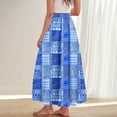 thumbnail image 7 of Women's Floral Print Pencil Skirt Elastic High Waist Vacation Bodycon Maxi Skirts Sky Blue B L, 7 of 7