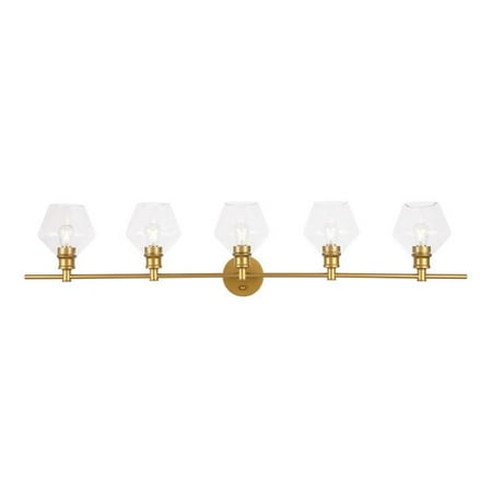 

Gene 5 Light Brass & Clear Glass Wall Sconce