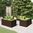 thumbnail image 1 of vidaXL 8 Piece Garden Lounge Set with Cushions Poly Rattan Brown, 1 of 3