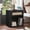 Black, variant on LELELINKY Rattan Nightstand with Charging Station, 23" Wide Boho Bedside Table with Drawer and Shelf for Bedroom, Living Room, Wood