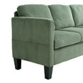 thumbnail image 3 of L-Shaped Sectional Sofa,67" Corduroy 3-Seat Small Sofa Couch with Ottoman for Small Living Room,Living Rooms,Apartments,Green, 3 of 7