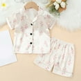thumbnail image 2 of Zszcpp Baby Girl Pajamas Outfits Set Pj'S Floral Print Short Sleeve Button Down Adorable Brief Bed Gown Cute Lovely Nightdress Cozy Shorts Pants Sleepwear Clothing Suits, 2 of 7