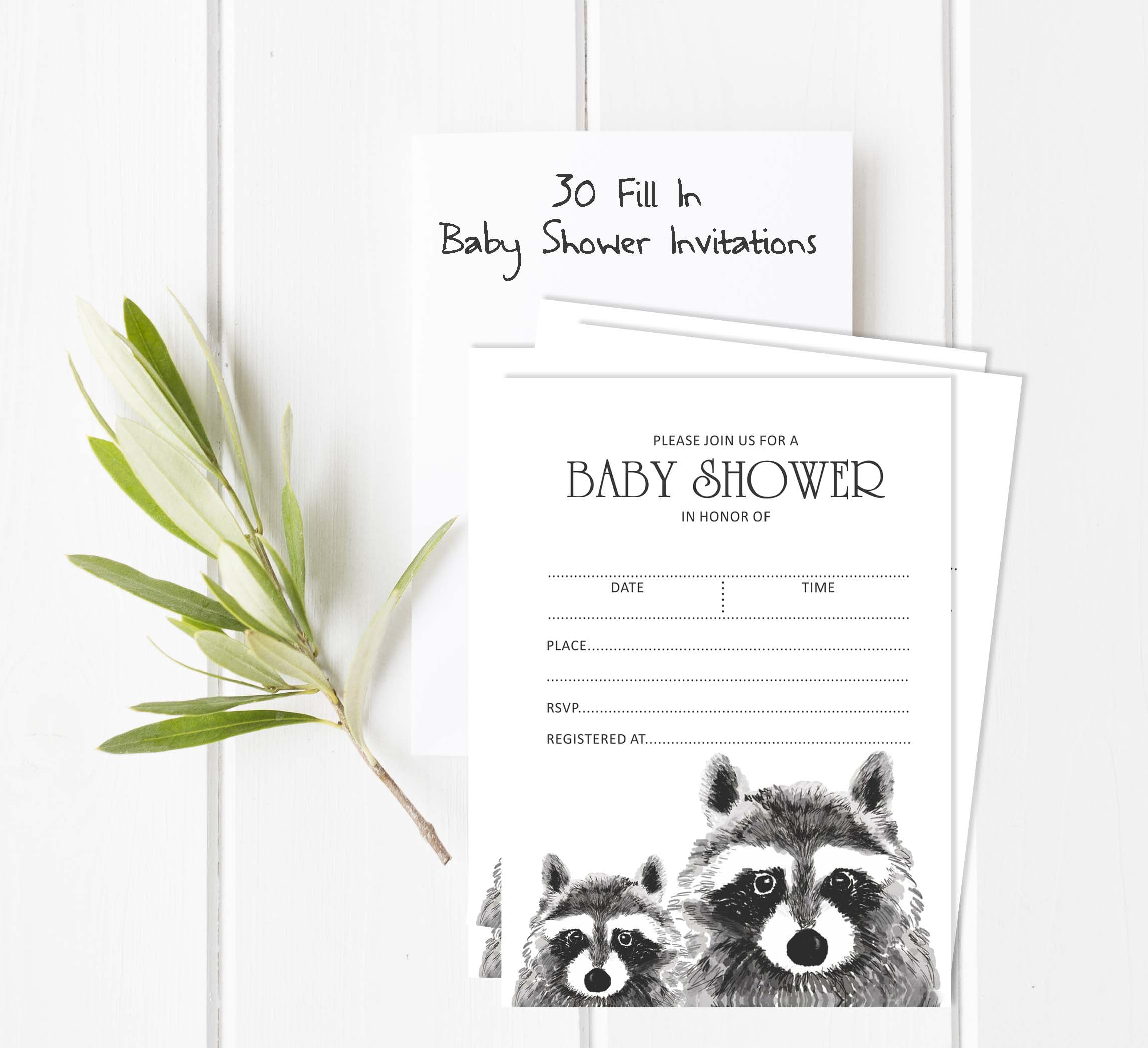 Inkdotpot Set Of 30Jungle Animals Baby Shower Invitations-Diaper Raffle Tickets And Baby Shower Book Request Cards Gender Neutral Invites Its A Boy Its A Girl