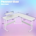 thumbnail image 7 of YRLLENSDAN Adjustable Feet L Shaped Gaming Desk with Monitor Stand, White, 7 of 7