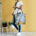 thumbnail image 4 of FORMRS Womens Canvas Tote Bag with Zipper Inner Pocket Shoulder Handbag, Colorful Leaves, 4 of 7