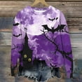 thumbnail image 2 of DianGeFu Hoodies for Womens Long Sleeve Print Round Neck 2024 Halloween New Trendy(Black,S), 2 of 3