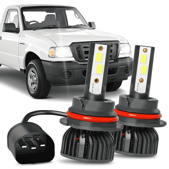 For Ford Ranger 1993-2006 2007 2008 2009 2010 2011 LED Headlight Bulbs 9007 HB5 High and Low Beam 2pcs